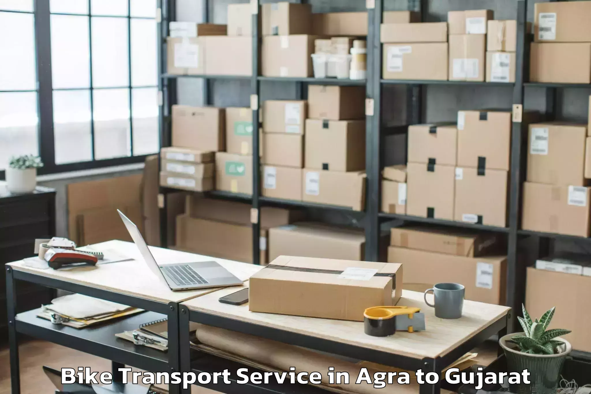 Top Agra to Girgadhada Bike Transport Available